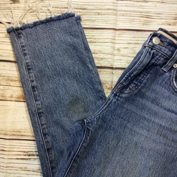 Madewell The Perfect Vintage Jean Blue Jeans Frayed Ends Petite - Picture 2 of 14